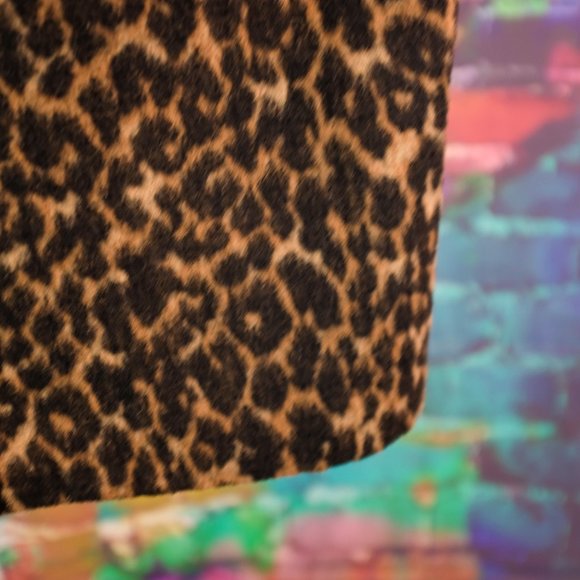Talbots Fuzzy Leopard Animal Print Pencil Skirt 4 - Picture 5 of 9